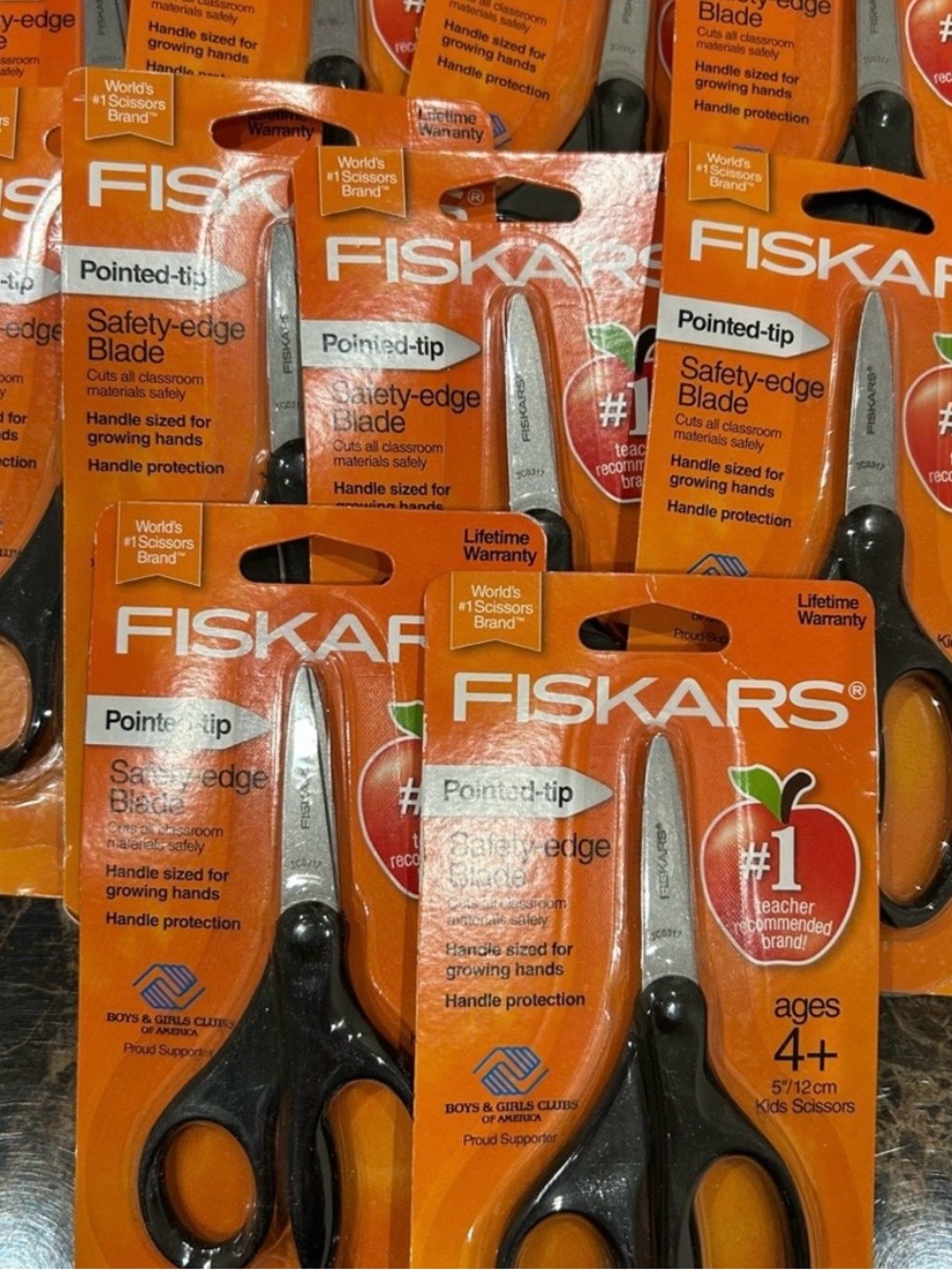Fiskars Pointed-Tip Kids Scissors in Black (10qty)